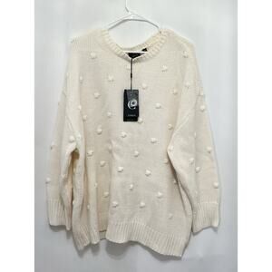 New Women’s Cyrus NYC Sweater 2X Cream Popcorn